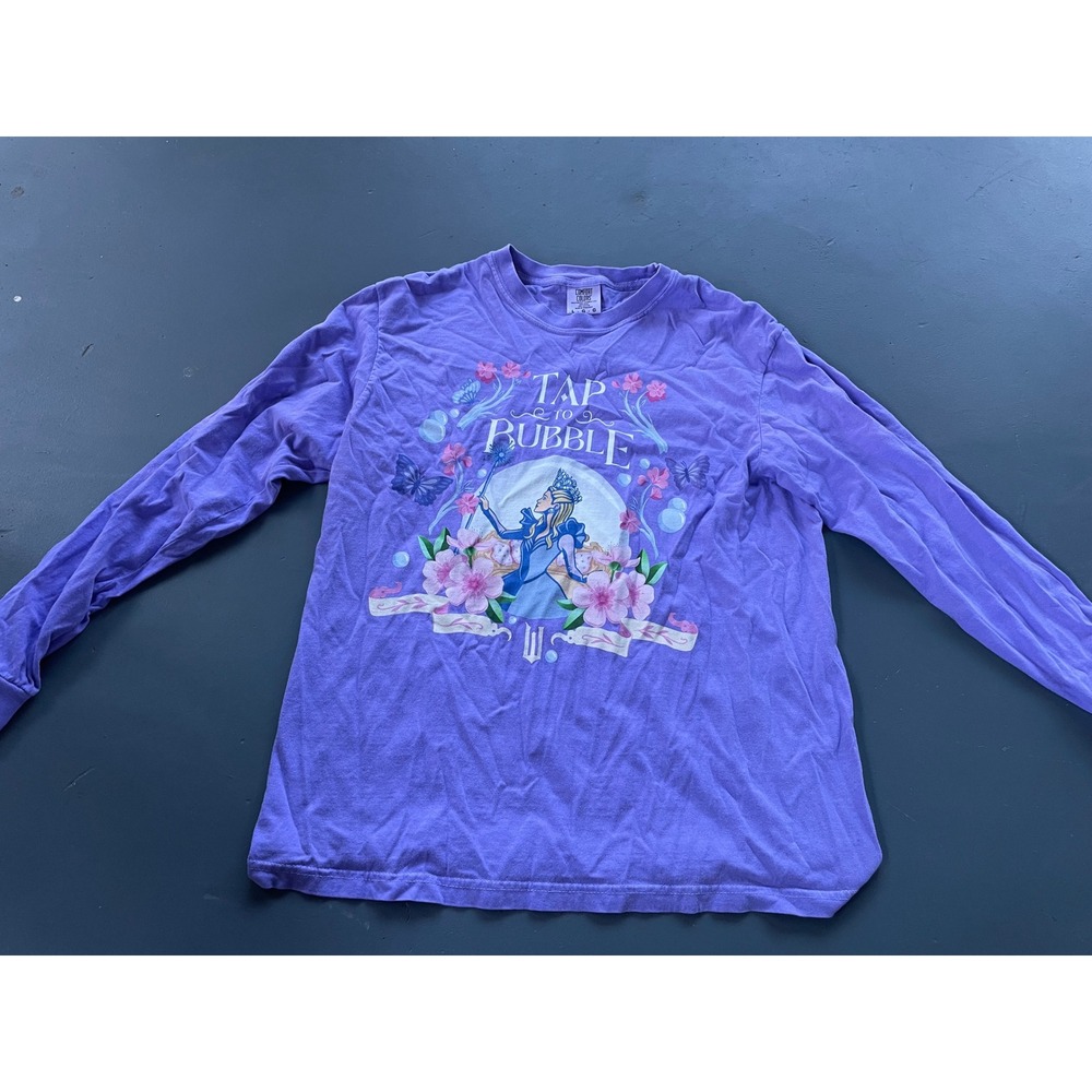 Comfort Colors Wicked Glinda Tap to Bubble Purple Long Sleeve T-Shirt Large